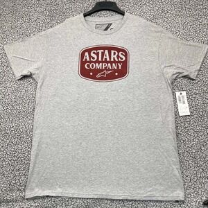Alpinestars Shirt Men Extra‎ Large Gray Short Sleeve Crew Neck New XL
